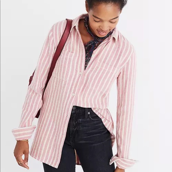 Madewell Tops - Madewell Flannel Classic Ex Boyfriend Shirt Craig